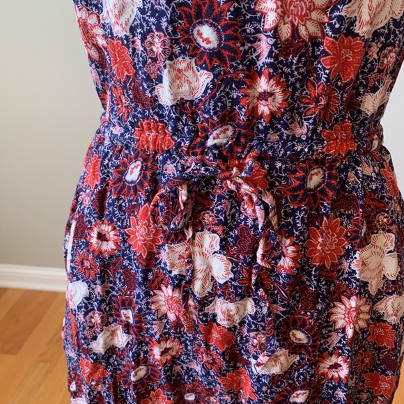 Hinge Floral Print Sleeveless Drawstring Dress XXS - Picture 2 of 5
